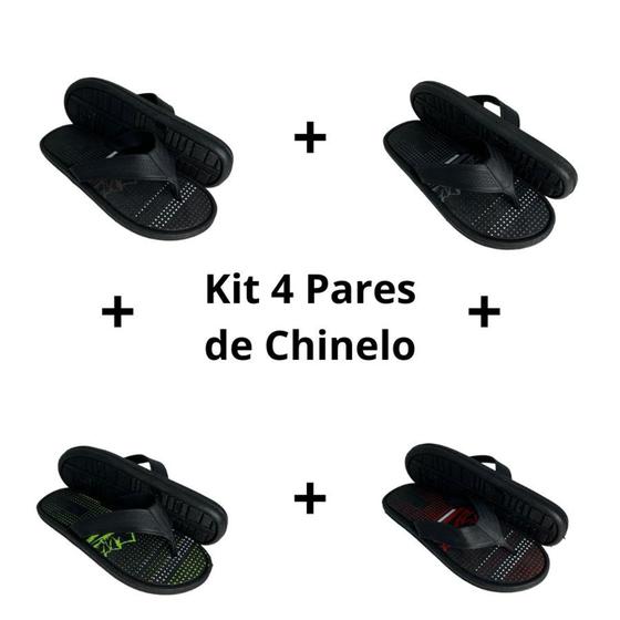 Imagem de Kit 4 pares de chinelos original correia grossa super confortavel