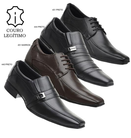 Kit 4 Pares De Sapato Social Masculino Em Couro Menor preço em Kit 4 Pares De Sapato Social Masculino Em Couro