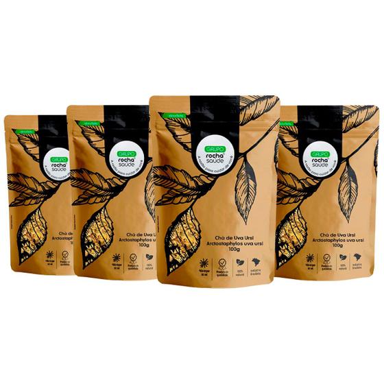 Imagem de Kit 4 pct Chá de Uva Ursi - Arctostaphylos Uva Ursi - 100g