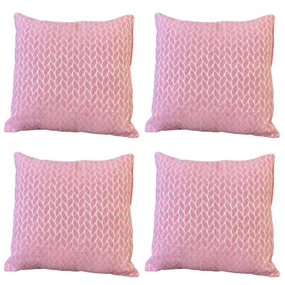 Kit 4 Peças Capa para Almofada Decorativa Estampa Geométrica 40x40cm com Zíper Rosa Menor preço em Kit 4 Peças Capa para Almofada Decorativa Estampa Geométrica 40x40cm com Zíper Rosa