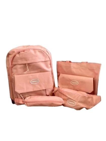 Imagem de Kit 4 Peças Mochila POCHETE FASHION Bolsa Unissex Escolar Multiuso Jovem
