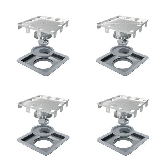 Imagem de Kit 4 Peças Ralo Invisível Linear Square 15x15 Tampa Oculta