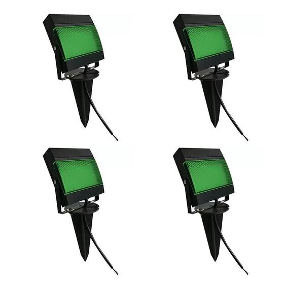 Imagem de Kit 4 Peças Refletor Led Verde Estaca Para Jardim 7,5W