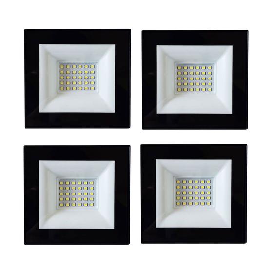 Imagem de Kit 4 Peças Refletor Superled 50W Luz Branca 6000k Decorlux