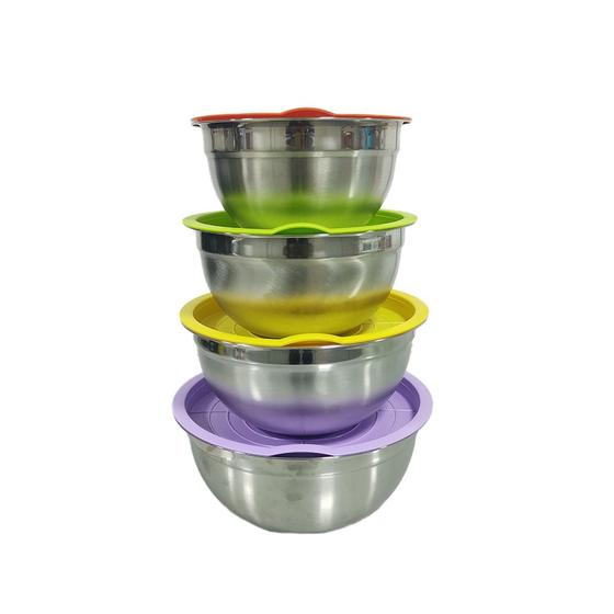 Kit 4 Peças Tigela Bowl Saladeira Inox com Tampa - Yins Home Menor preço em Kit 4 Peças Tigela Bowl Saladeira Inox com Tampa - Yins Home