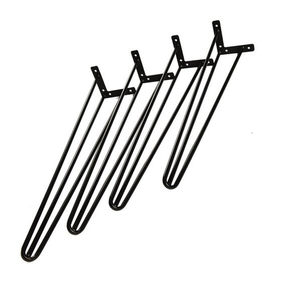 Imagem de Kit 4 Pés De Ferro Para Mesa Base Tripla Hairpin Legs 60cm