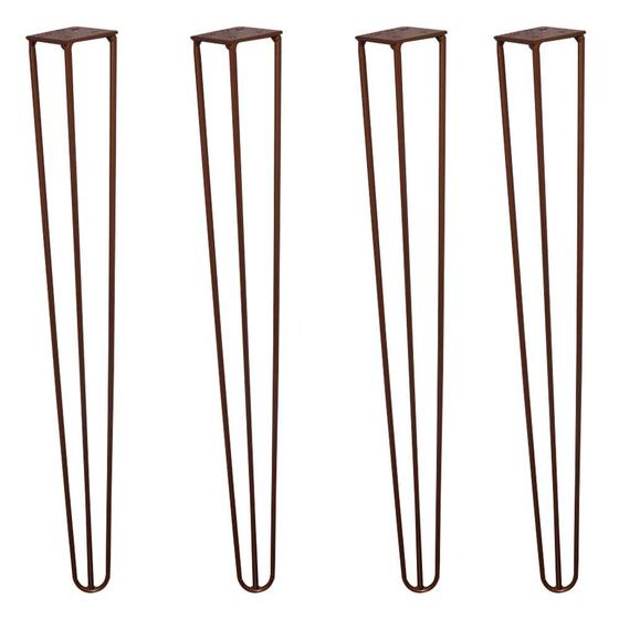 Imagem de Kit 4 Pés de Metal 60 CM Hairpin Legs Mesa de Canto Aparador Bronze G41