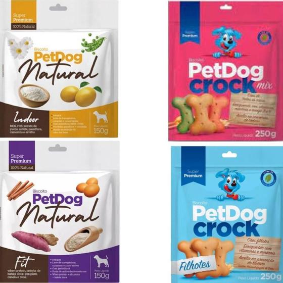Imagem de Kit 4 Petdog Natural E Crock Super Premium Para Cães