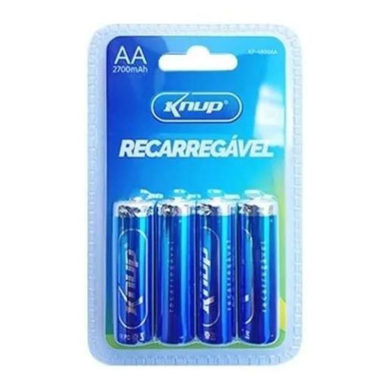 Imagem de Kit 4 Pilhas Aa Recarregável 2700 Mah Knup