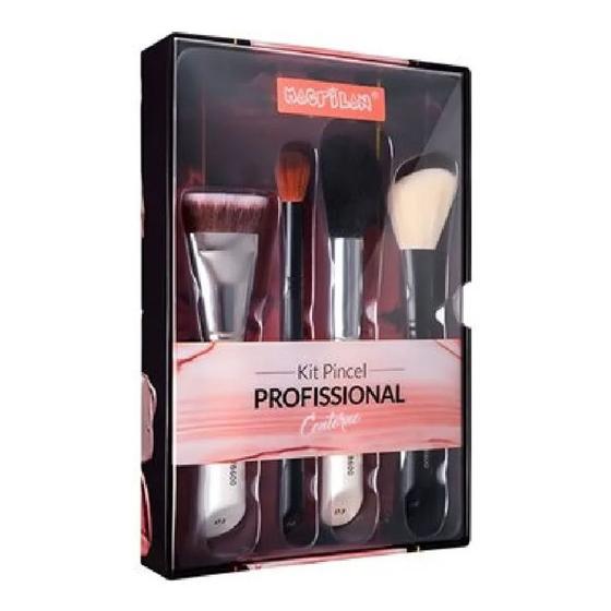 Imagem de Kit 4 Pincéis Profissional para Face Macrilan