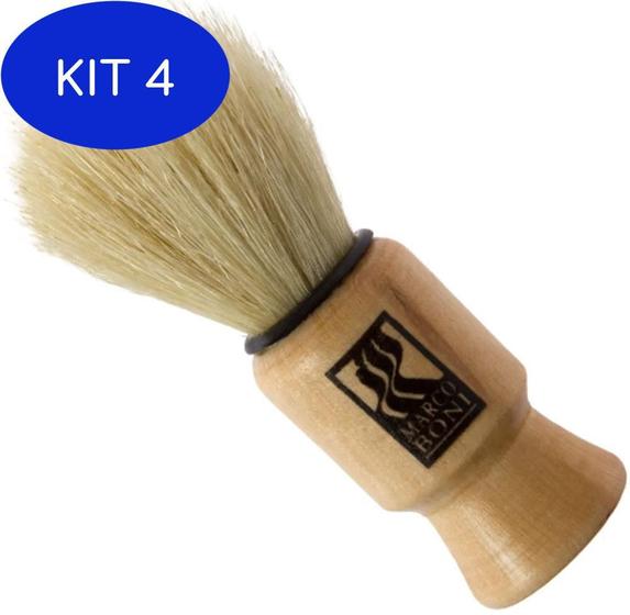 Imagem de Kit 4 Pincel de barba com cerdas naturais marco boni