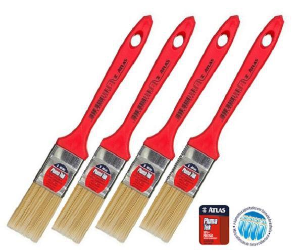 Kit 4 Pincel Trincha Pintura Atlas At315 3/4 Polegada Extra Macia ...