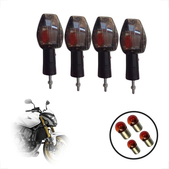 Imagem de Kit 4 Pisca Seta com Lâmpada CBR 600 Hornet 2006 2007 2008 2009 2010 2011 2012 2013 2014
