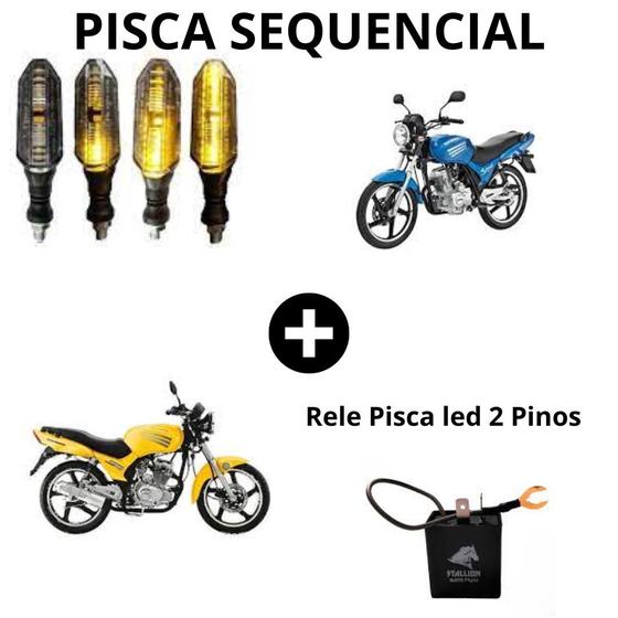 Imagem de Kit 4 Piscas Led Sequencial Dafra Speed 150 + Relê Pisca Led