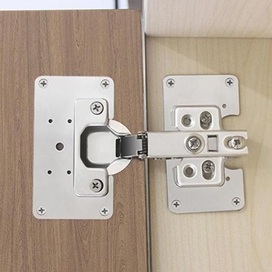 Kit 4 Placas De Reparo Para Consertar Dobradiças Portas Gabinetes Armário Mdf aço inoxidável Menor preço em Kit 4 Placas De Reparo Para Consertar Dobradiças Portas Gabinetes Armário Mdf aço inoxidável