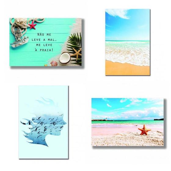 Imagem de Kit 4 Placas Decorativas 20 X 30 Cm - Coleção Mar 6