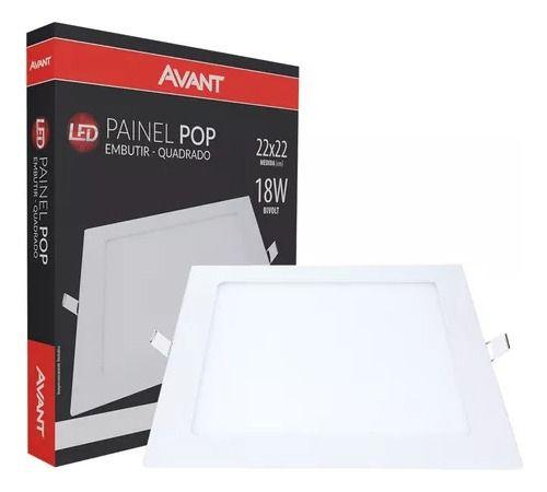 Imagem de Kit 4 Plafon Painel Led Quadrado Embut  6500k 18w Biv Avant