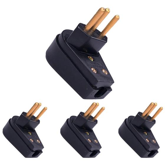 Imagem de Kit 4 plug Pino macho Prensa cabo gigante Tomada 10A 250V Ilumi