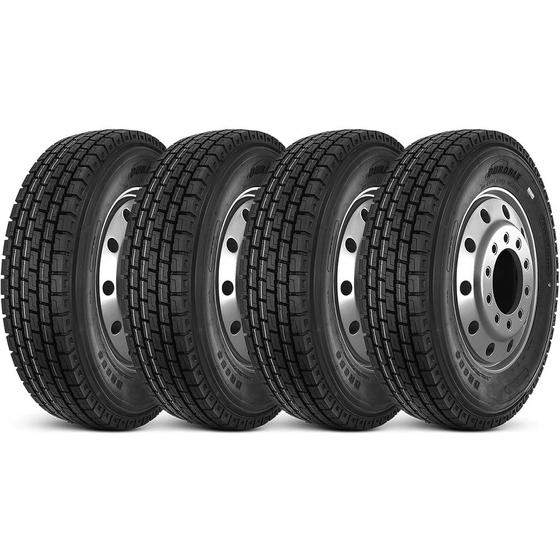 Imagem de Kit 4 Pneu Durable Aro 22.5 295/80r22.5 152/148M 18PR TT DR656 Borrachudo Rodoviário