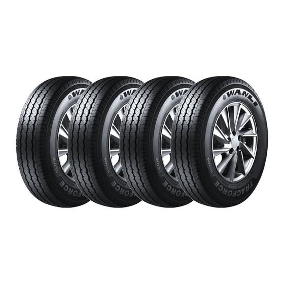 Imagem de Kit 4 Pneus Wanli Aro 14C 195R14C SL-106 106/104R