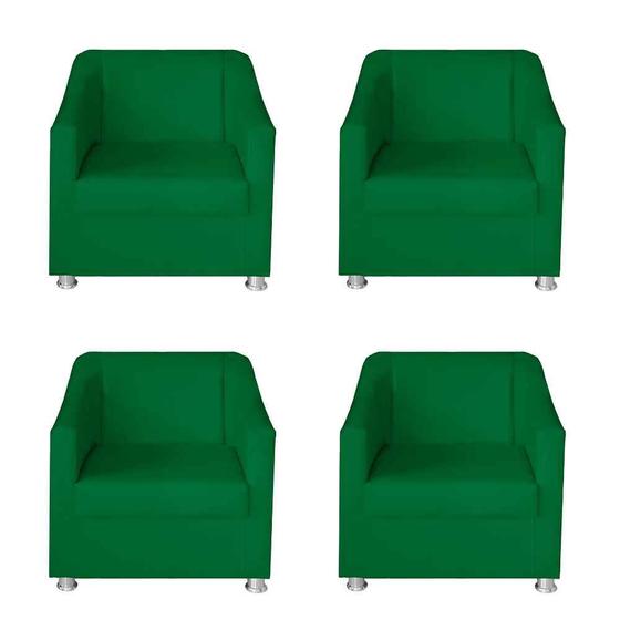 Imagem de Kit 4 Poltronas Decorativa Sala de Estar 68cm Tilla Suede