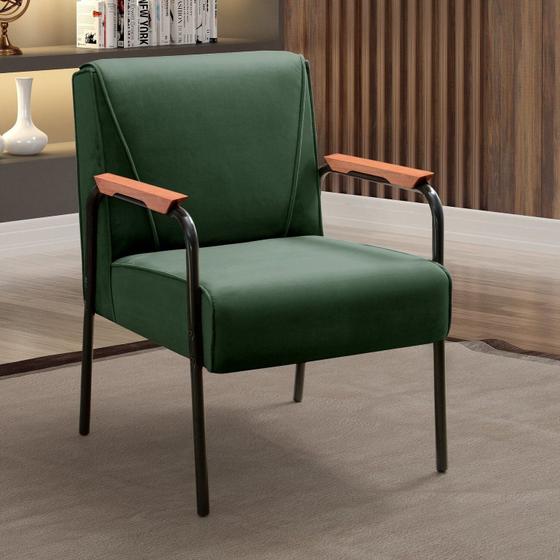 Imagem de Kit 4 Poltronas Decorativas Braços Fixo Jade