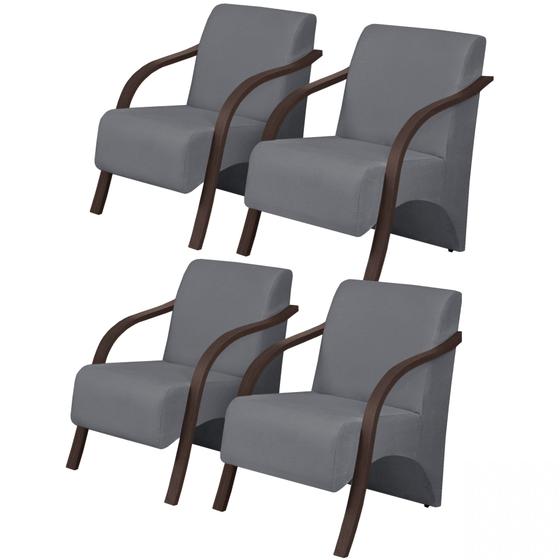 Imagem de Kit 4 Poltronas Decorativas de 1 Lugar Vênus DSalla Suede