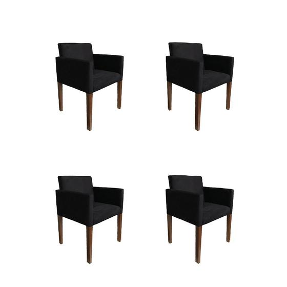 Imagem de Kit 4 Poltronas Nina Estilo Retrô Ideal para Sala de Estar - Preto