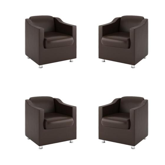 Imagem de Kit 4 Poltronas para Recepção Clínica Médica - Balaqui Decor