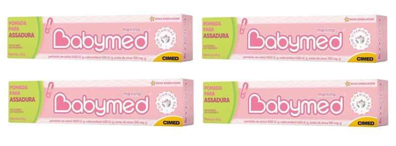 Imagem de Kit 4 Pomadas Para Assadura Babymed Menina 45g - Cimed