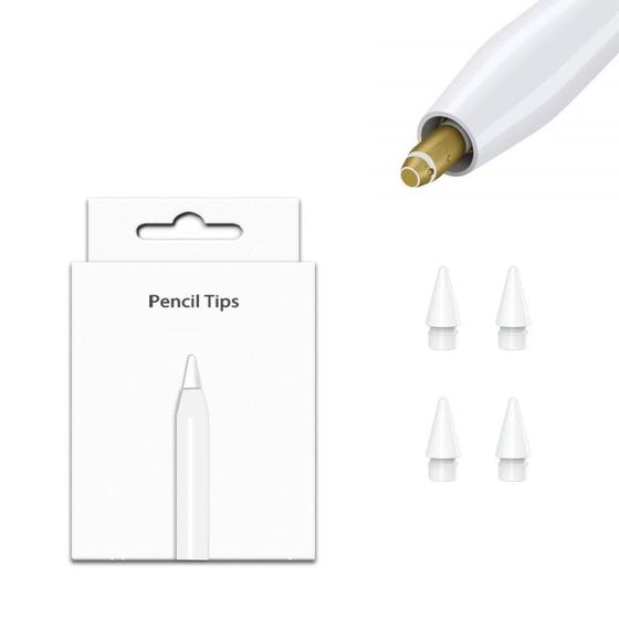 Imagem de Kit 4 pontas Compatível com Ap. Pencil 1ª e 2ª Geração Pontas Extras de Reposição Substituição para Caneta Ap. Pencil 1ª e 2ª Geração