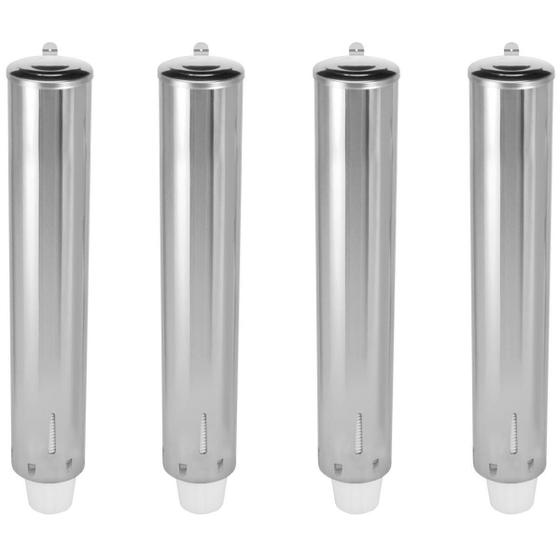 Imagem de Kit 4 Porta Copos Em Aço Inox Para Copos De Água 180 E 200Ml