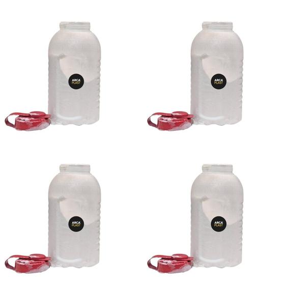 Imagem de Kit 4 Pote Porta Farinha 1L Farinheira Dispenser Para Cereais 1000ml Porta Sabão em Pó Garrafa de Água de Geladeira