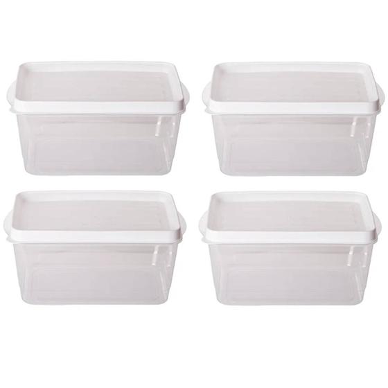 Imagem de Kit 4 Potes Alimentos Retangular  26,5x17,5x14,5 Cm 4.950ML