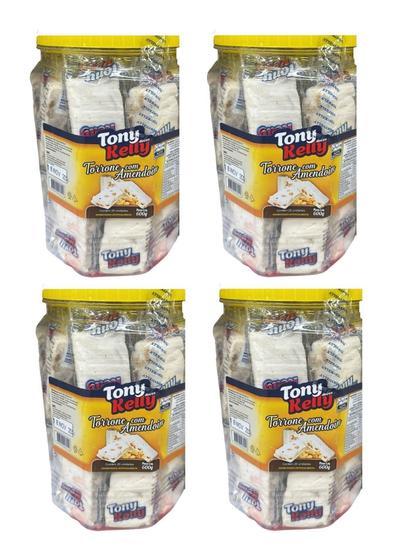 Imagem de Kit 4 Potes Com 20 Un Torrone Com Amendoim De 30G Tony Kelly