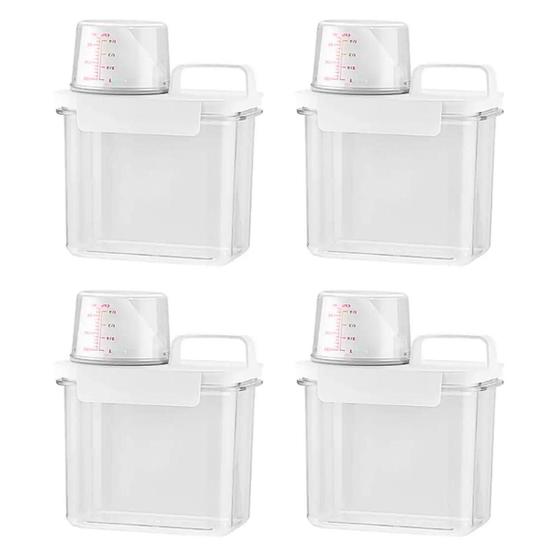 Imagem de Kit 4 Potes Multiusos com Copo Dosador e Trava 1,1l - Maxx