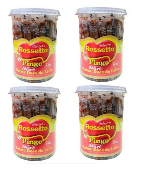 Imagem de Kit 4 Potes Pingo De Leite Rosseto 500G Com 50 Un Festa