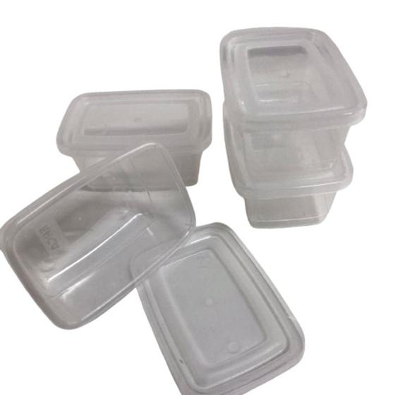 Imagem de Kit 4 Potes Retangulares de Plástico para Conservação de Alimentos Eficiente