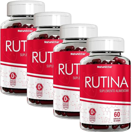 Imagem de Kit 4 Potes Rutina Suplemento Natural Vitamina 100% Puro Original Natunectar 240 Capsulas