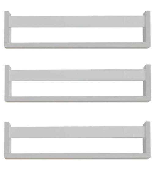 Kit 4 Prateleira 60cm livro infantil revistas brinquedos, MDF branco Menor preço em Kit 4 Prateleira 60cm livro infantil revistas brinquedos, MDF branco
