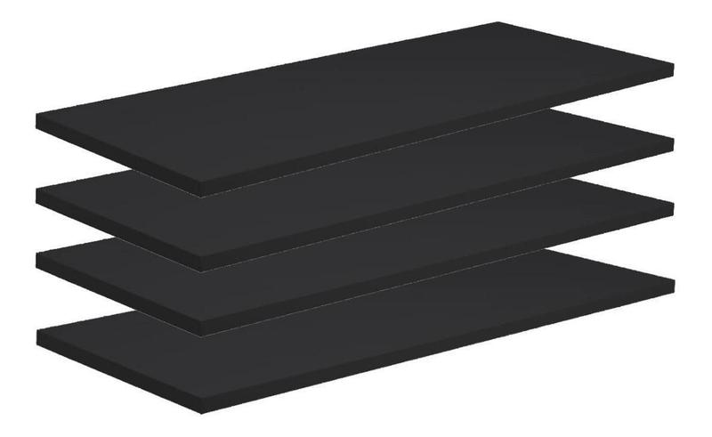 Imagem de Kit 4 Prateleiras 30X15 Mdf Preto Com Kit Instalação