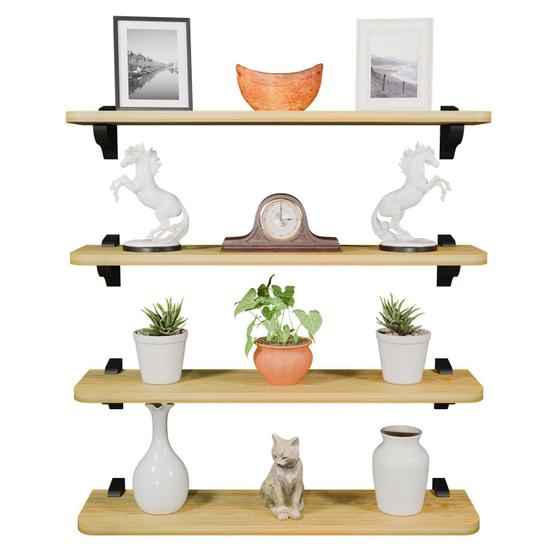 Imagem de Kit 4 Prateleiras De Parede Para Livro Decorativa Ávila MDP 60cm x 15cm Jade