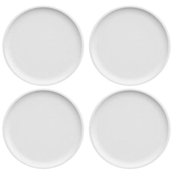 Imagem de Kit 4 Pratos de Sobremesa Porcelana Branca Redondos 18,5cm Bold Germer Hotel Bar Restaurante