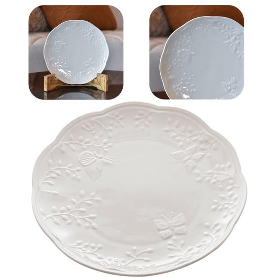 Imagem de Kit 4 Pratos Rasos de Sobremesa De Porcelana New Bone 19cm Lyor