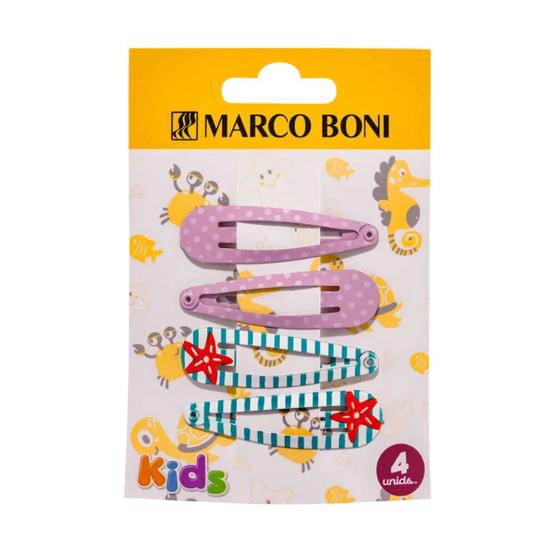 Imagem de Kit 4 Presilhas De Cabelo TicTac Print Linha Kids Marco Boni