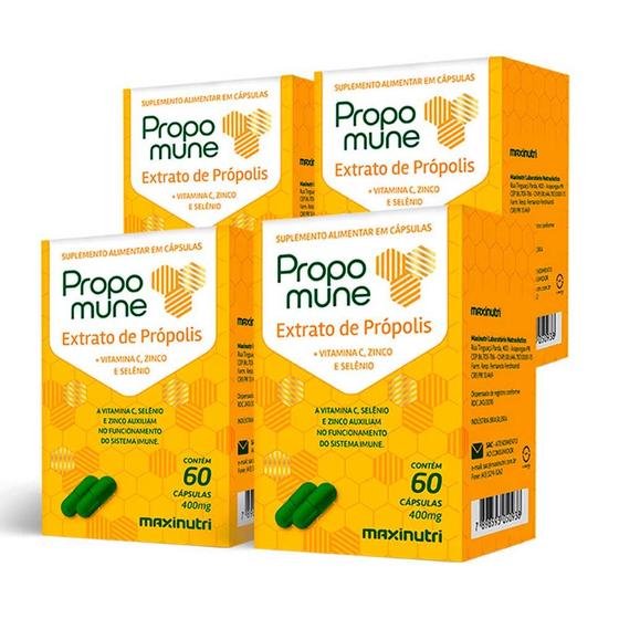 Imagem de Kit 4 Propomune Extrato De Própolis Vitamina C Maxinutri