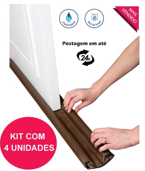 Imagem de Kit 4 Protetor de Porta Veda Porta Impermeavel contra Insetos e Poeiras Ajustavel de 70 A 120 cm