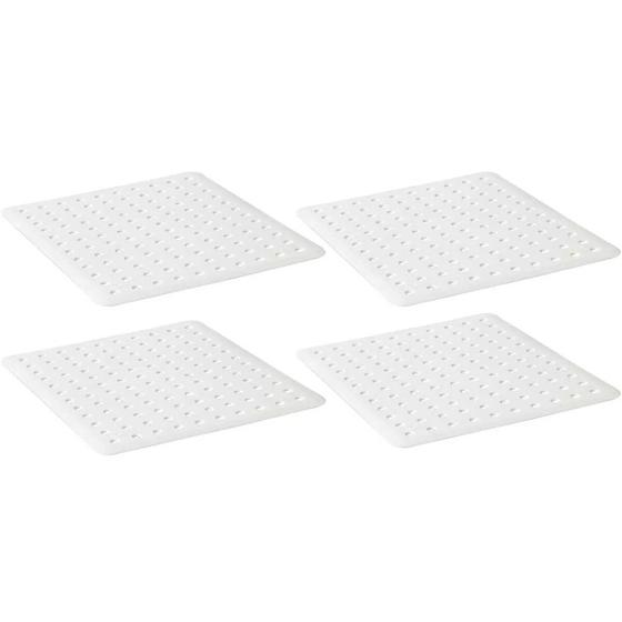 Imagem de Kit 4 Protetores de Pia para Lavar Escorredores de Louças Grades Protege Coza Plástico Branco