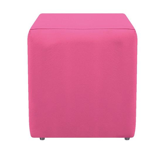 Imagem de Kit 4 Puffs Decorativos Dado Sala de Estar Recepção Tecido Sintético Pink