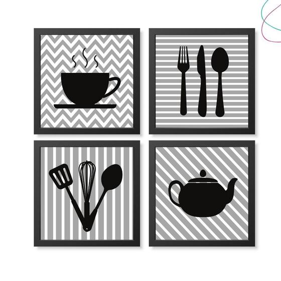 Imagem de Kit 4 Quadros decorativos para Cozinha